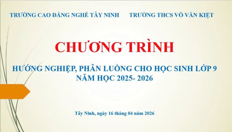Trường THCS Võ Văn Kiệt tham gia Chương trình Hướng nghiệp, Phân luồng cho học sinh lớp 9