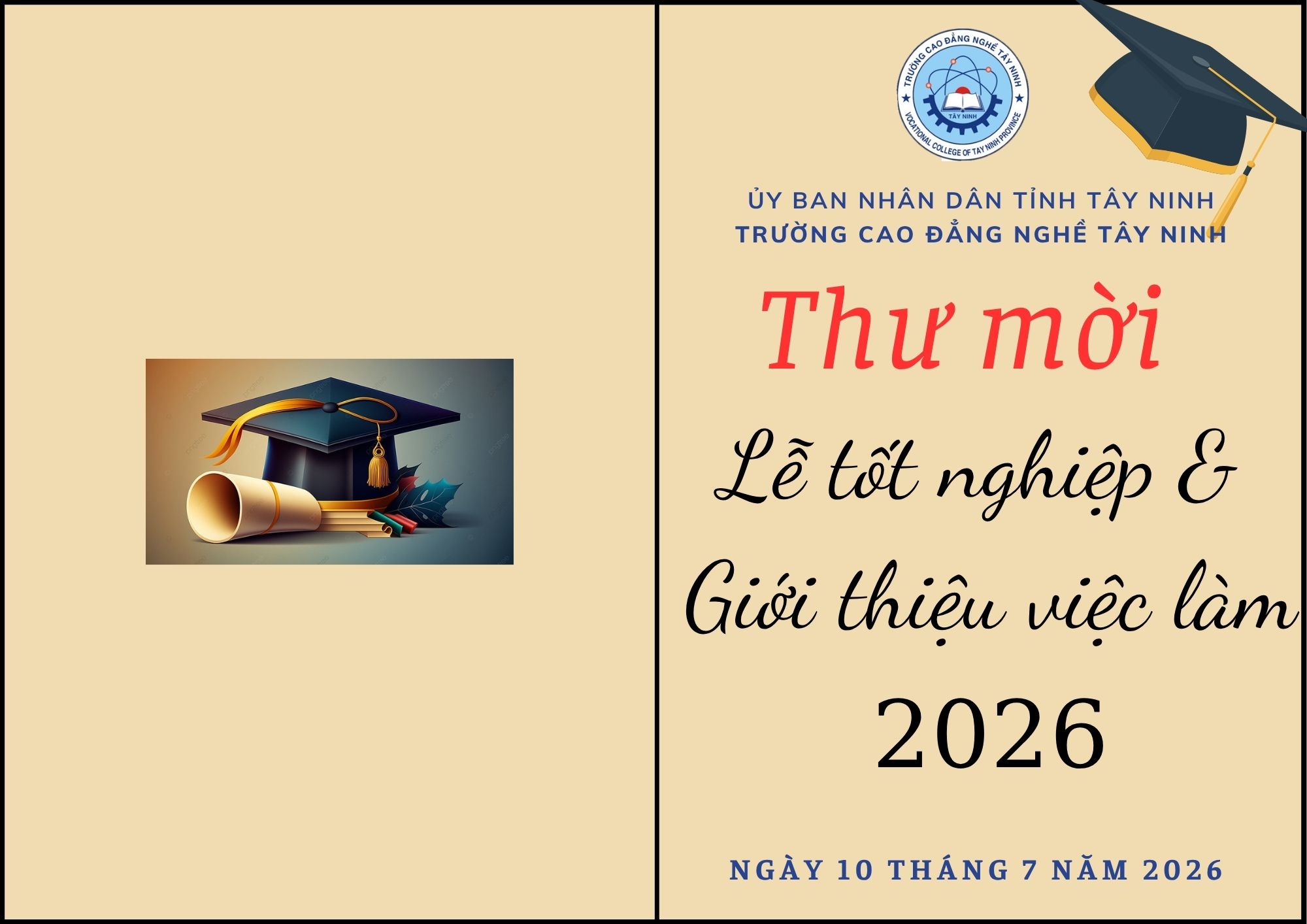 Thư mời dự Lễ Tốt nghiệp và Giới thiệu việc làm năm 2026